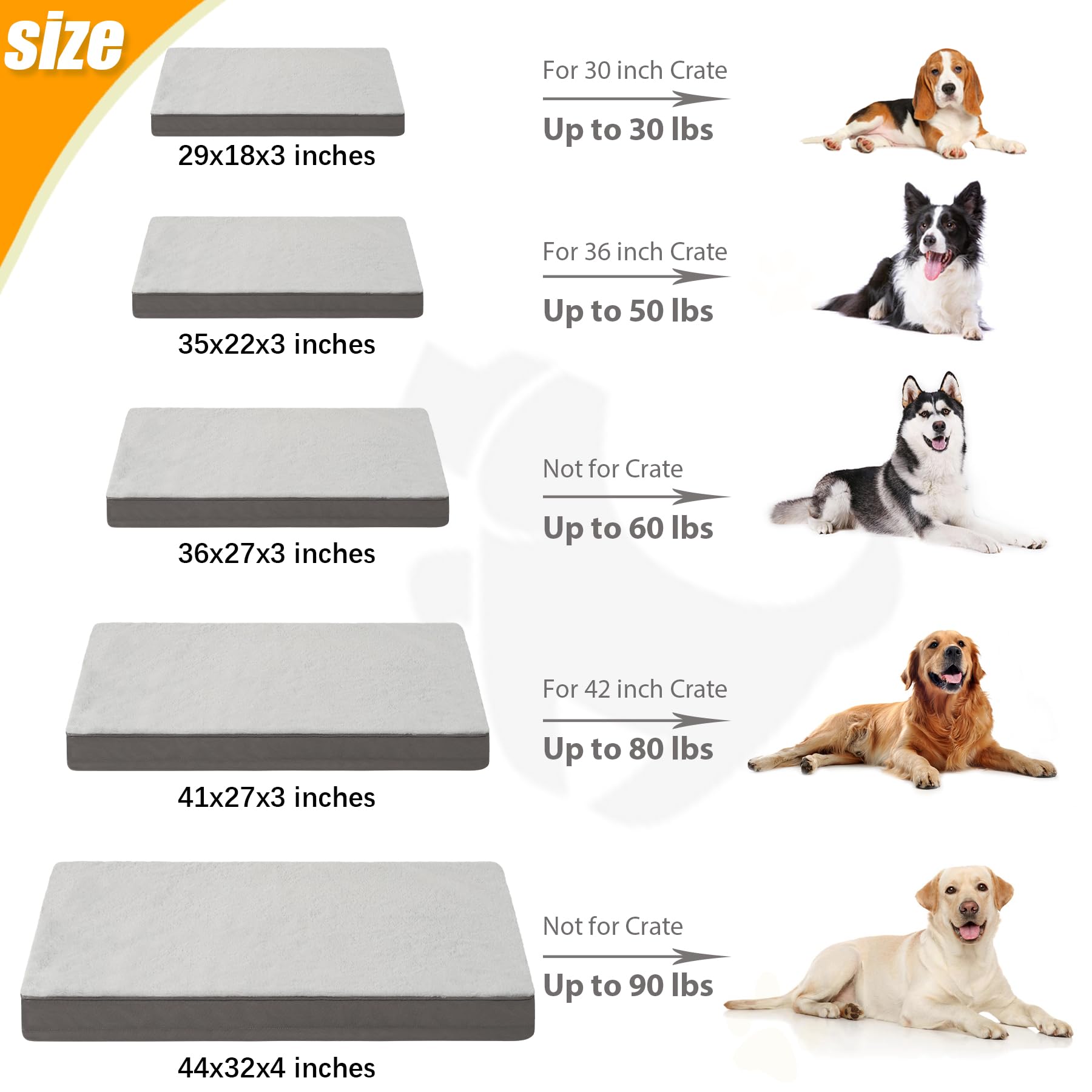 KSIIA dimensiones 35 x 22 pulgadas para perros medianos
