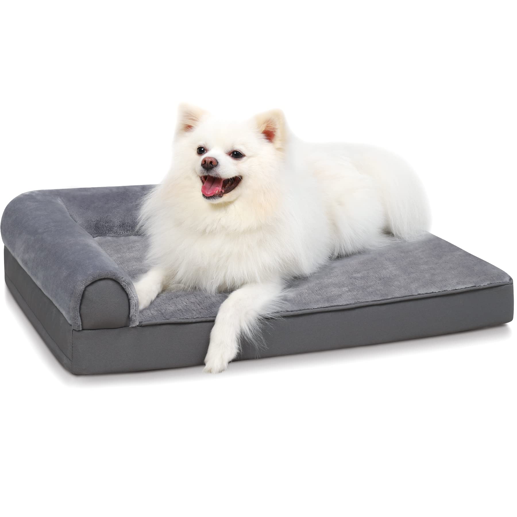 KSIIA Cama ortopédica para perros, superficie de franela suave para descanso cómodo.
