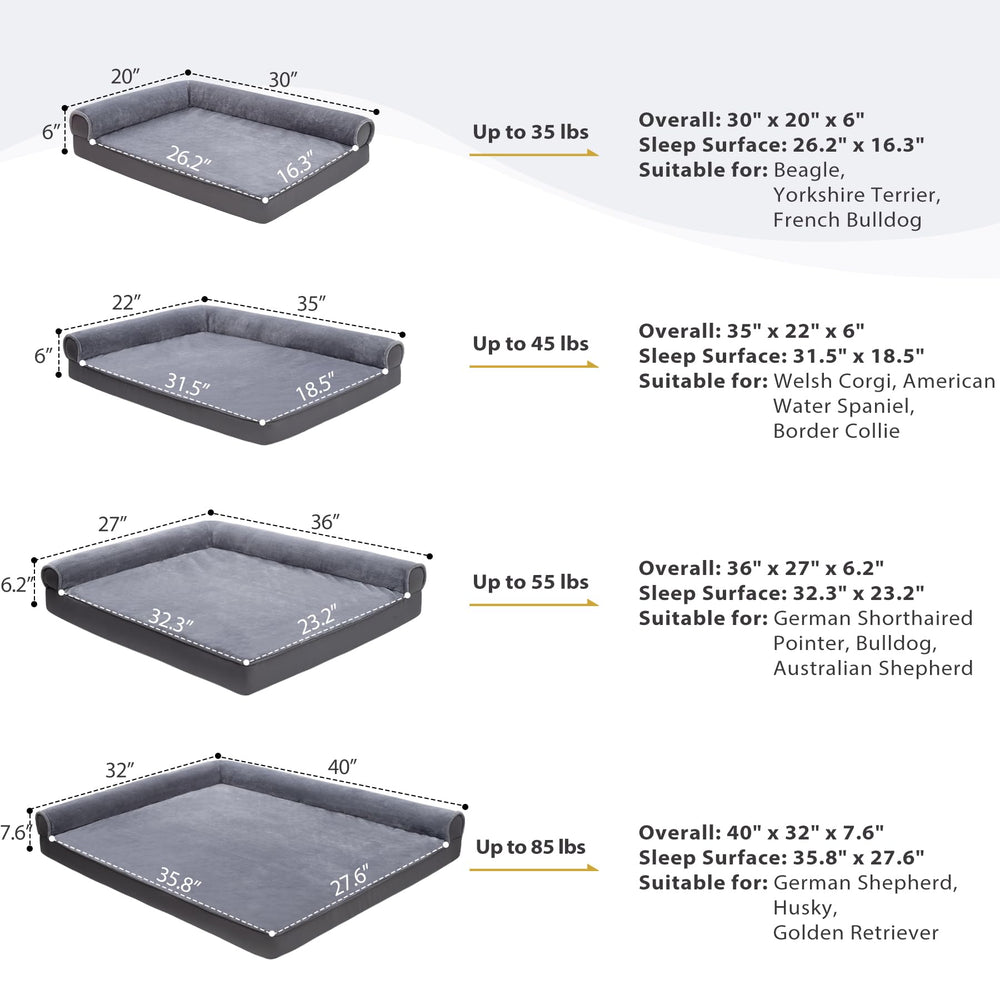 KSIIA Cama 30x20 pulgadas, apta para perros de hasta 16 kg.