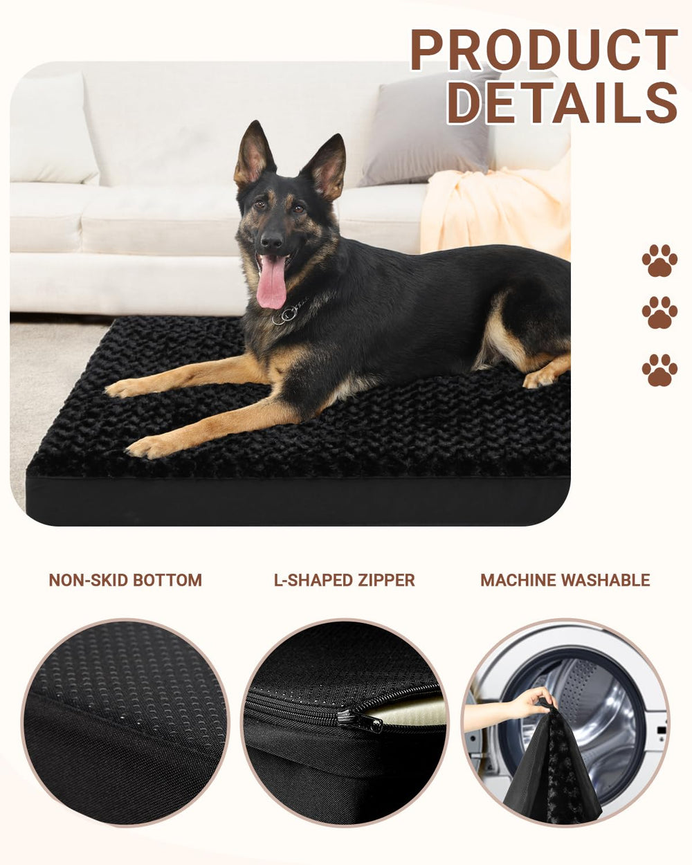 KSIIIA base antideslizante para cama de perro en jaula