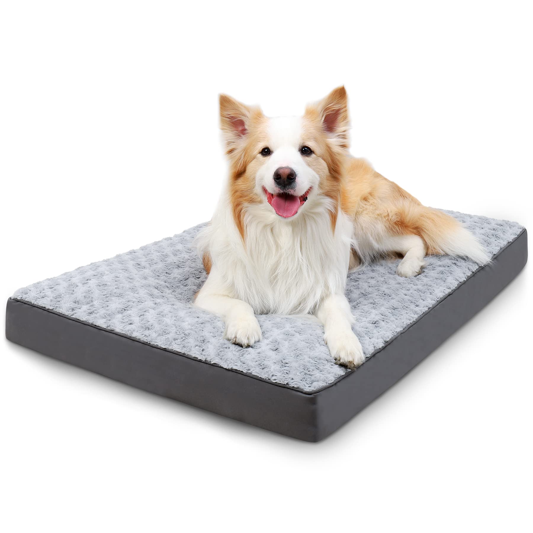 KSIIIA cama-jaula para perro en rosa terciopelo, suave y acogedora para perros grandes.