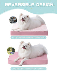 KSIIA cama para perros rosa con diseño de dos caras para calor y frescura