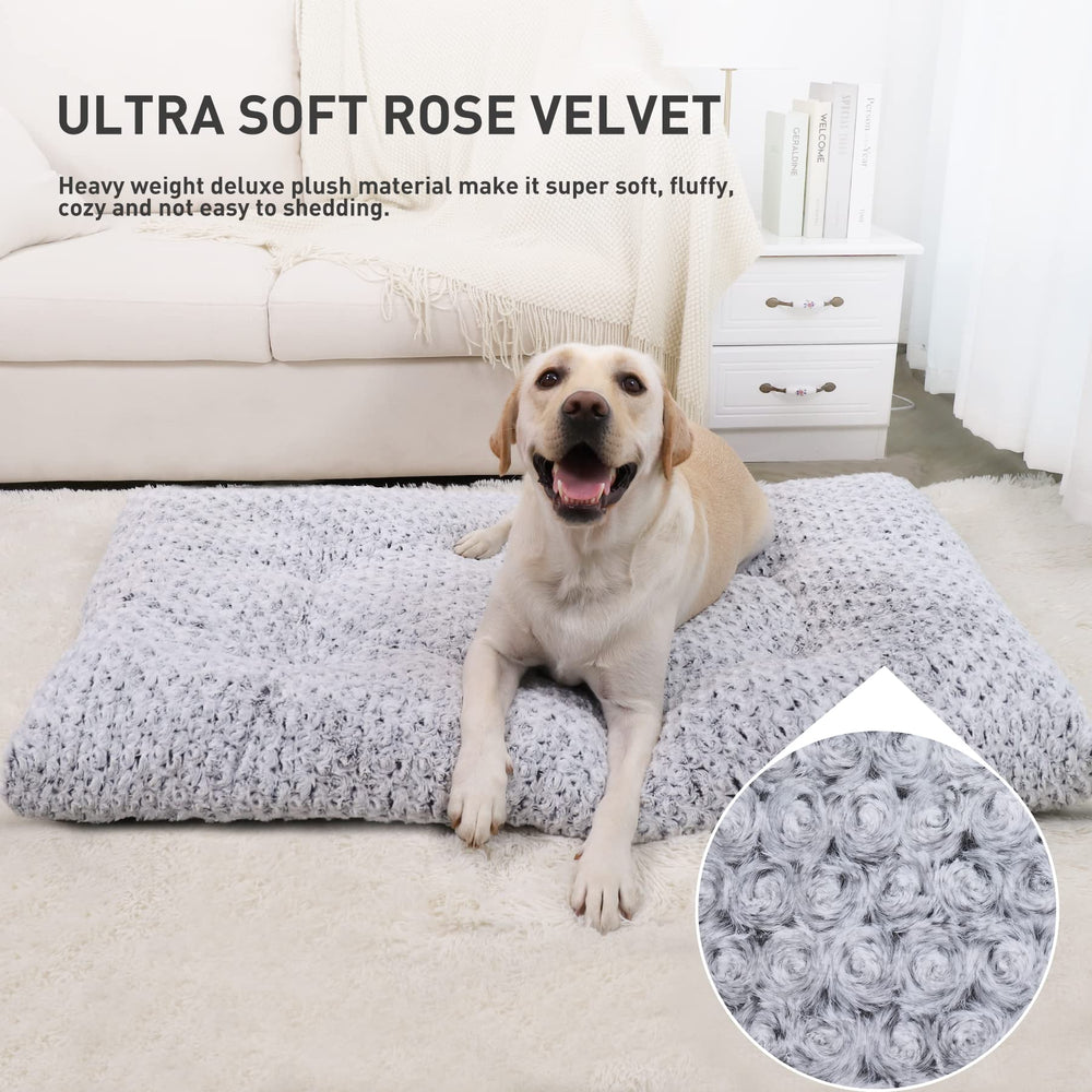 KSIIA cama perro lavable peluche gris, fácil de limpiar y mantener.