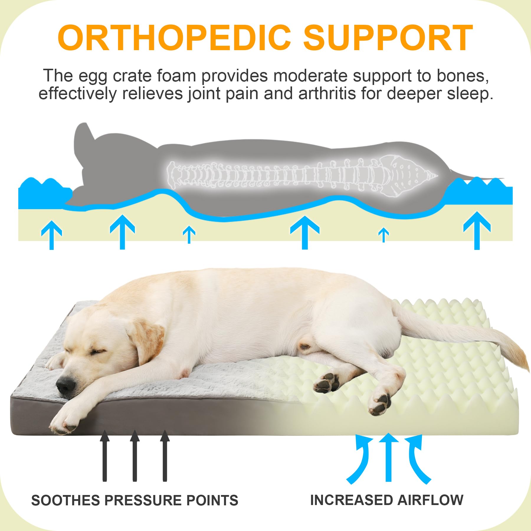 KSIIA cama perro, cobertura desmontable para limpieza rápida