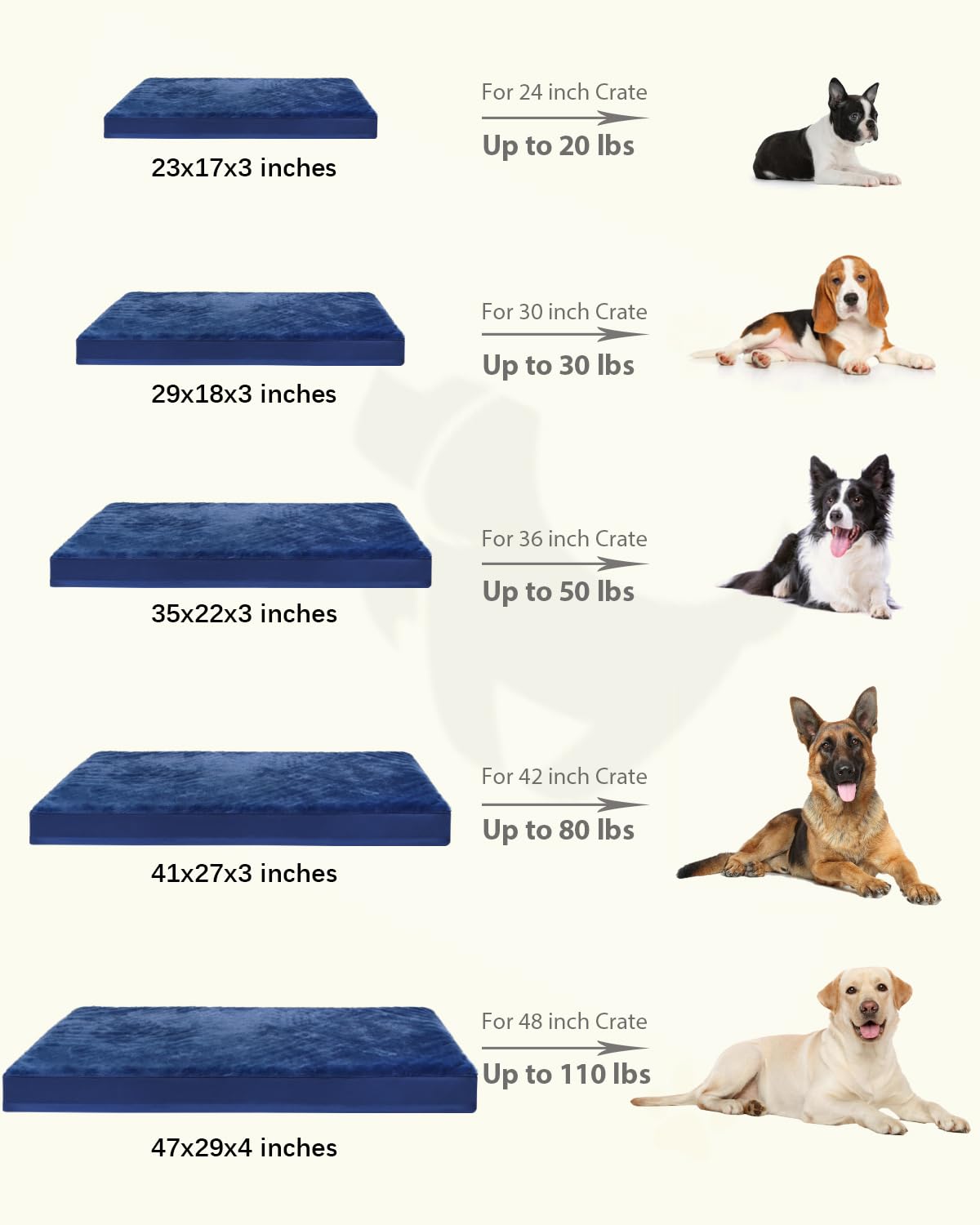 KSIIIA cama tamaño 35x22 pulgadas, ideal para perros de tamaño mediano