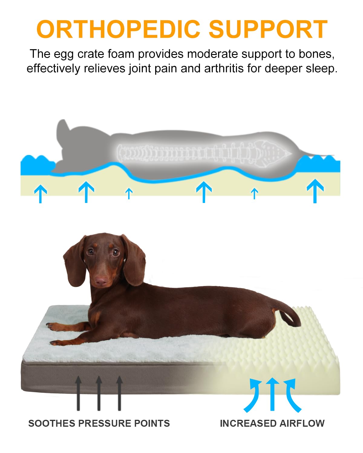 KSIIA cama para perros con capa impermeable y superficie suave de felpa