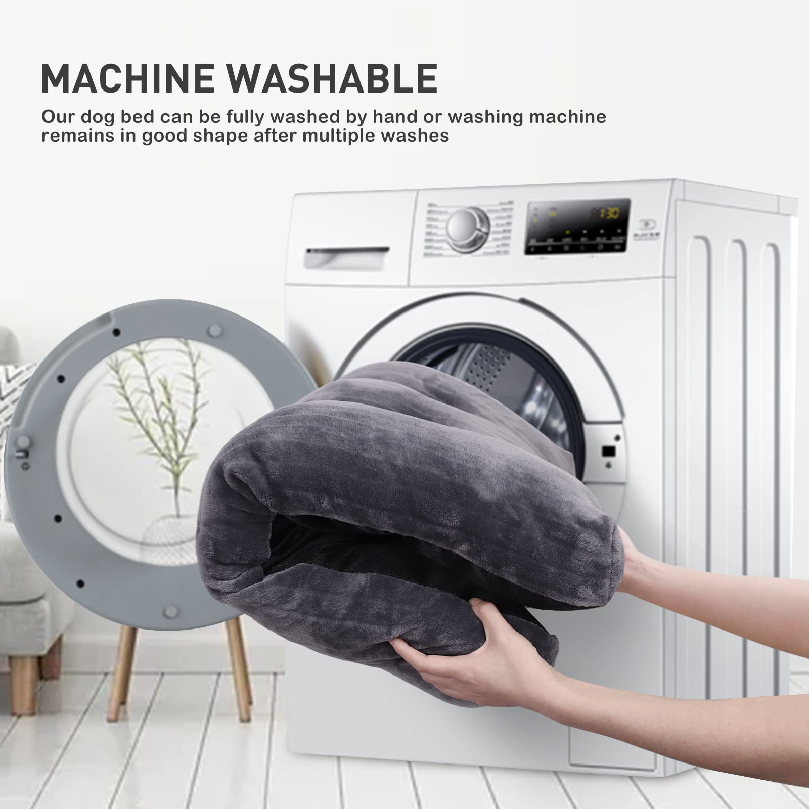 ksiiia cama-uso-multiples-gris ideal como cama de jaula o cojín para viajes.