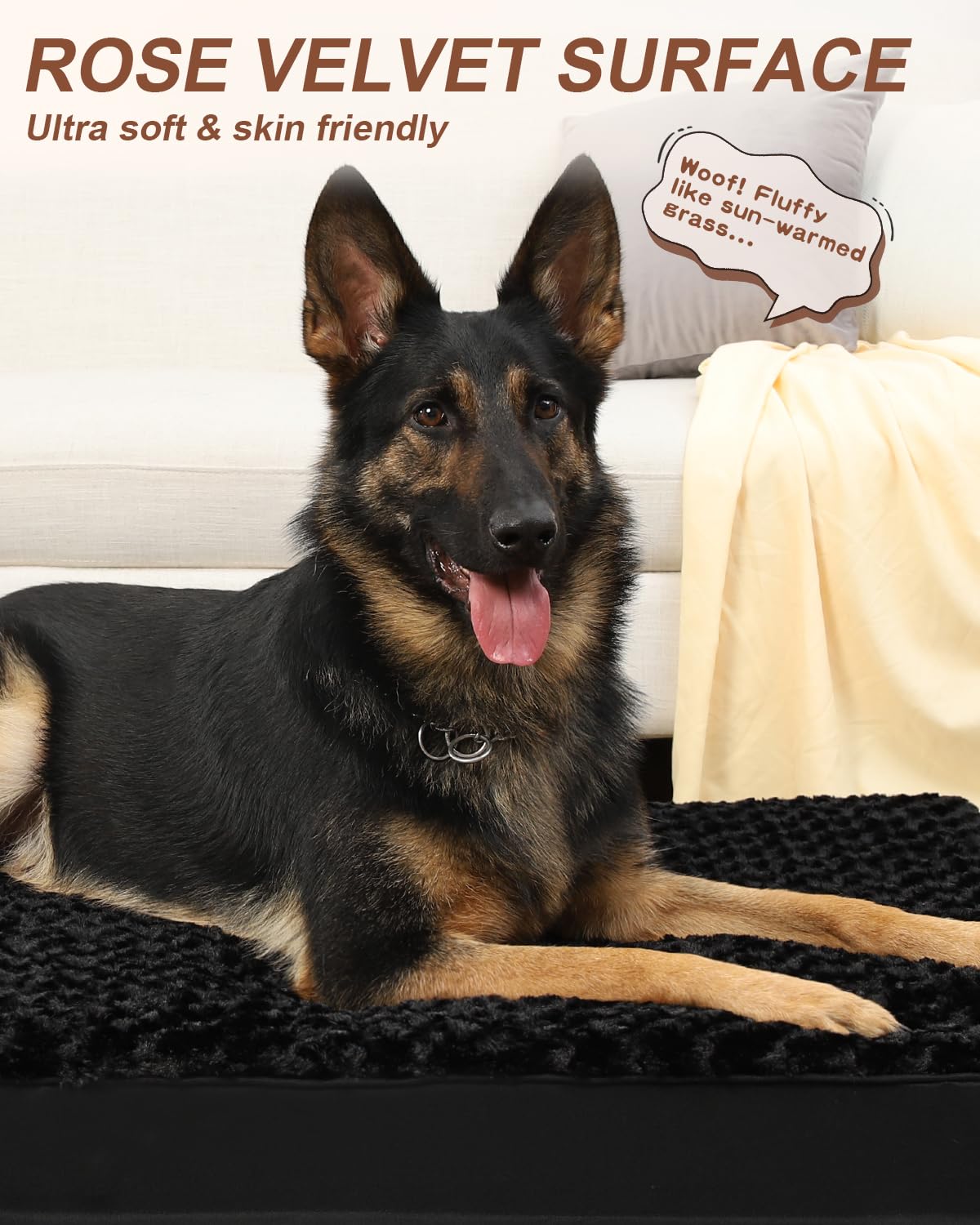KSIIIA cubierta impermeable para cama de perro protege la espuma interior