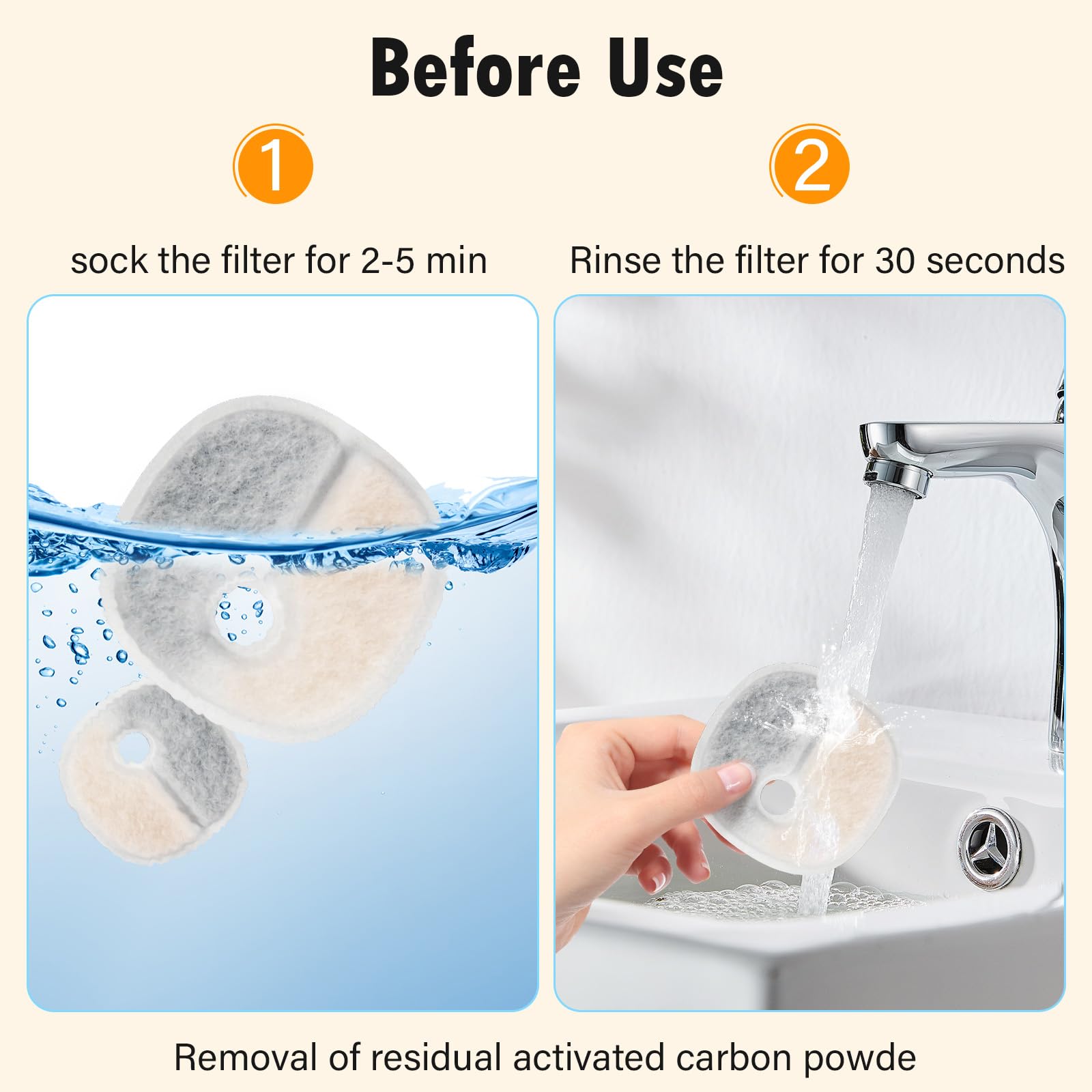 KTNAid filtros con carbón activado y resina para agua más limpia.