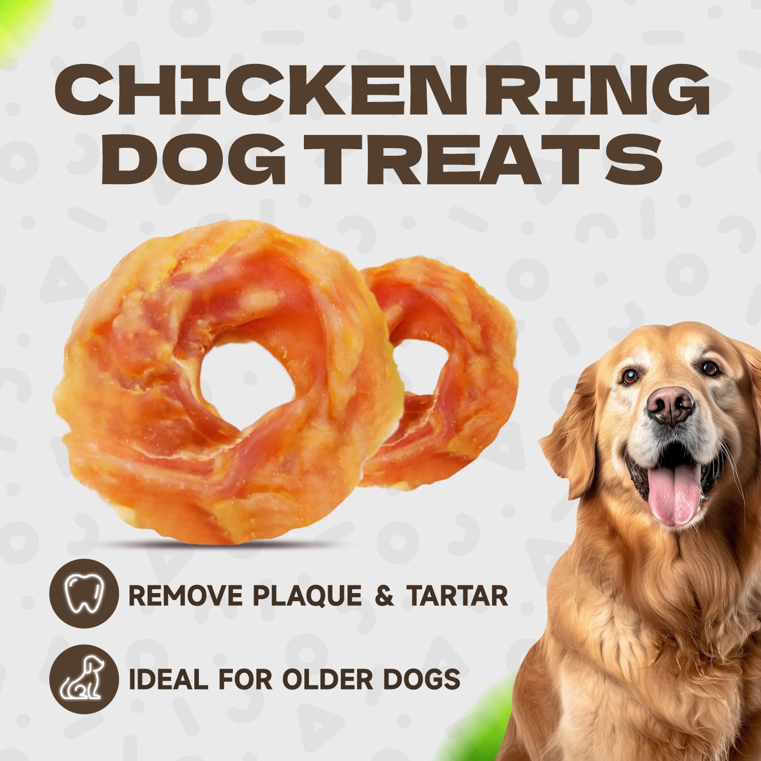 KUADELRO Higiene dental: anillos de pollo ayudan a la masticación y cuidado bucal.