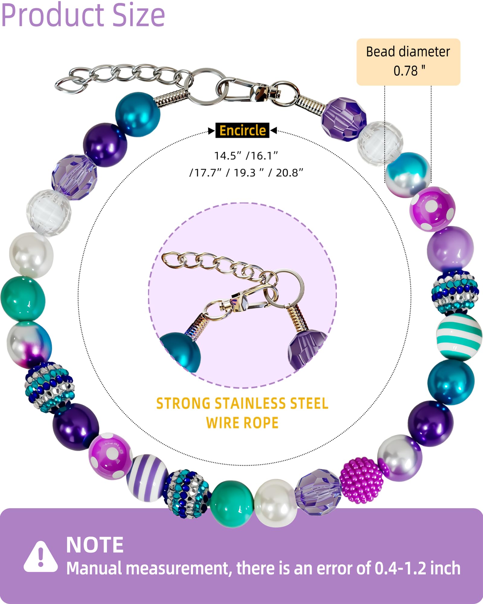 KUDES collar estilo sirena con perlas para ocasiones temáticas.