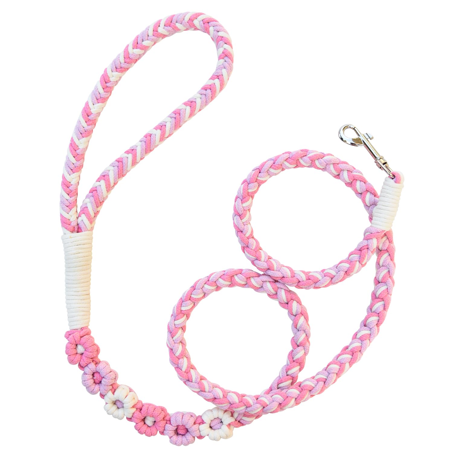 Correa Kudos con textura trenzada en tono rosa, ideal para paseos diarios.