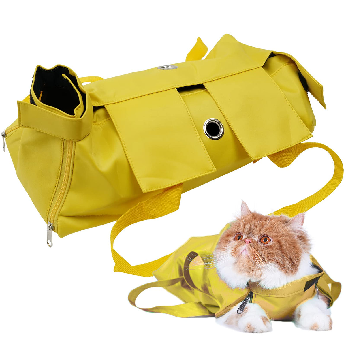 Kukaster Pet bolsa de restricción para gatos durante el corte de uñas, cómodo y seguro