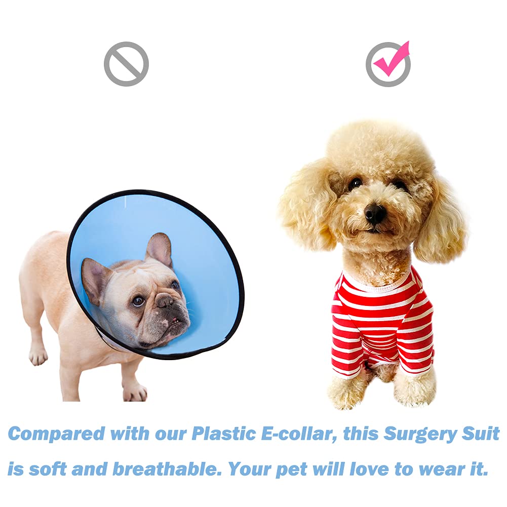 Kukaster Pet Recovery Suit vientre recortable: permite ir al baño sin quitarla.