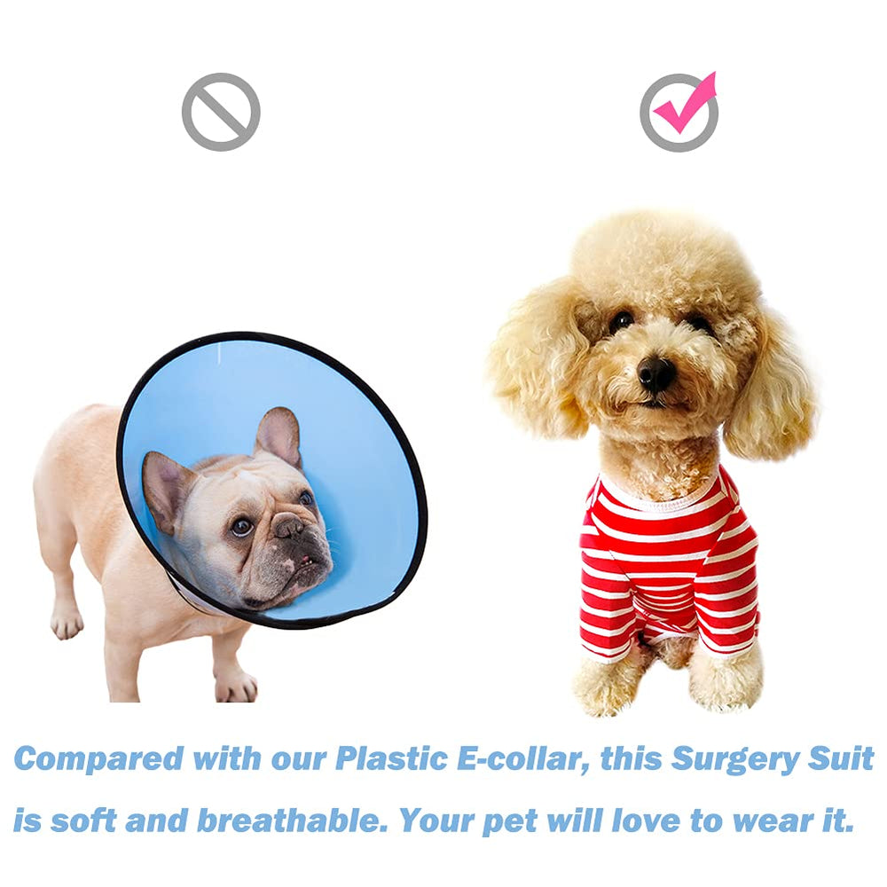 Kukaster Pet Recovery Suit vientre recortable: permite ir al baño sin quitarla.