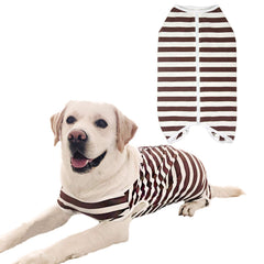 Kukaster Pet traje de recuperación para perro, vista frontal, protege la herida y promueve calma.