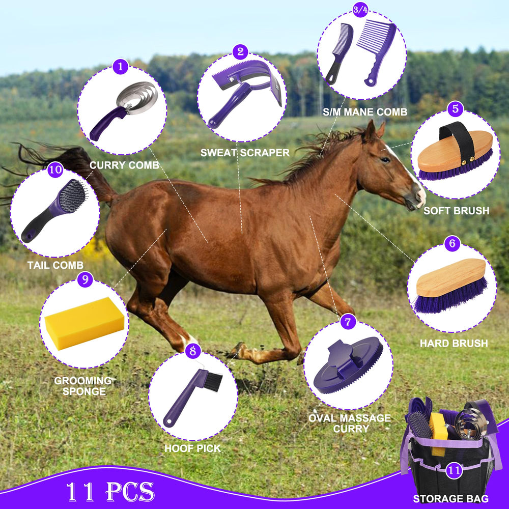 KUNBEIEN kit de aseo completo para caballo, cuidado del cuerpo fácil y eficiente