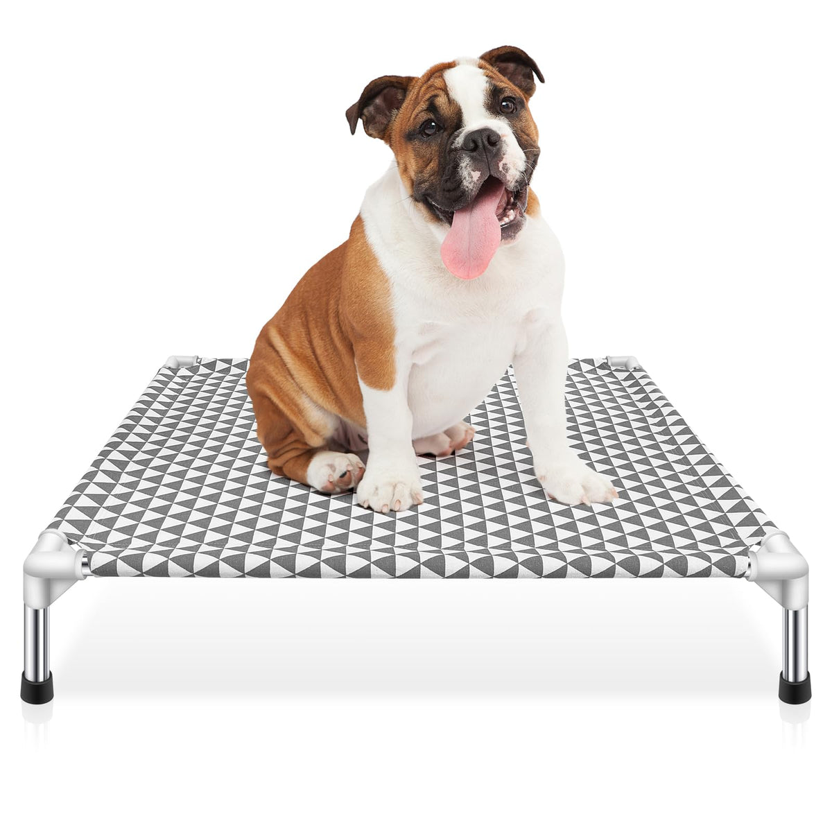 Kuntrust cama de perro elevada: algodón suave para uso al exterior y confort.