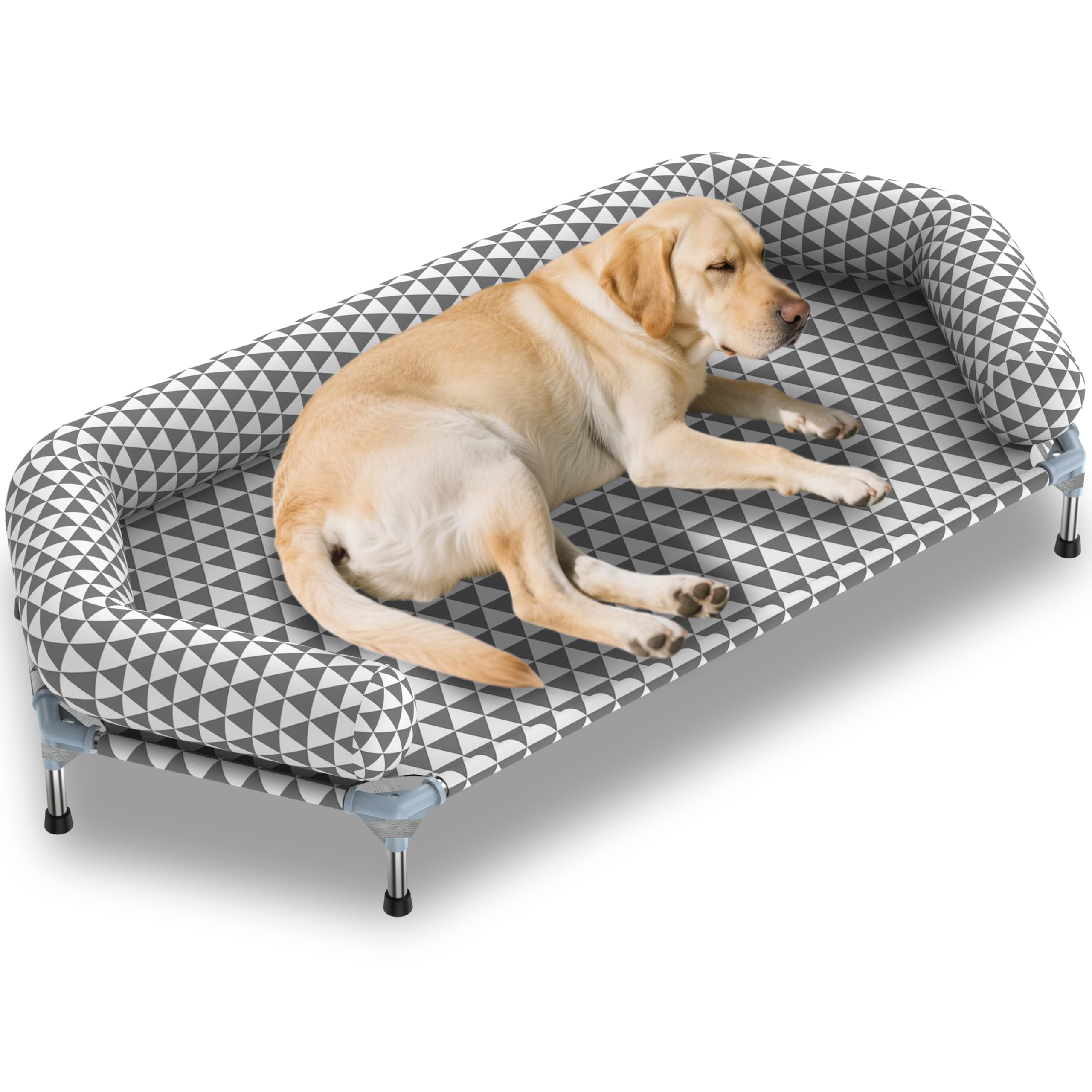 Cama ortopedica Kuntrust para perros grandes con diseno elevado de 6 lados, mayor area util.