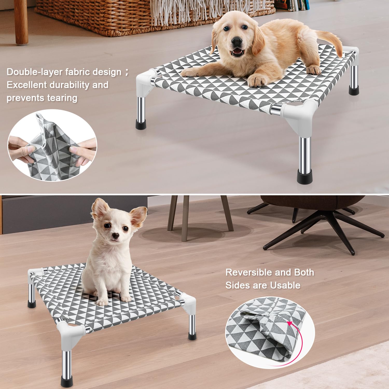 Funda de doble capa Kuntrust, cama para perros reversible