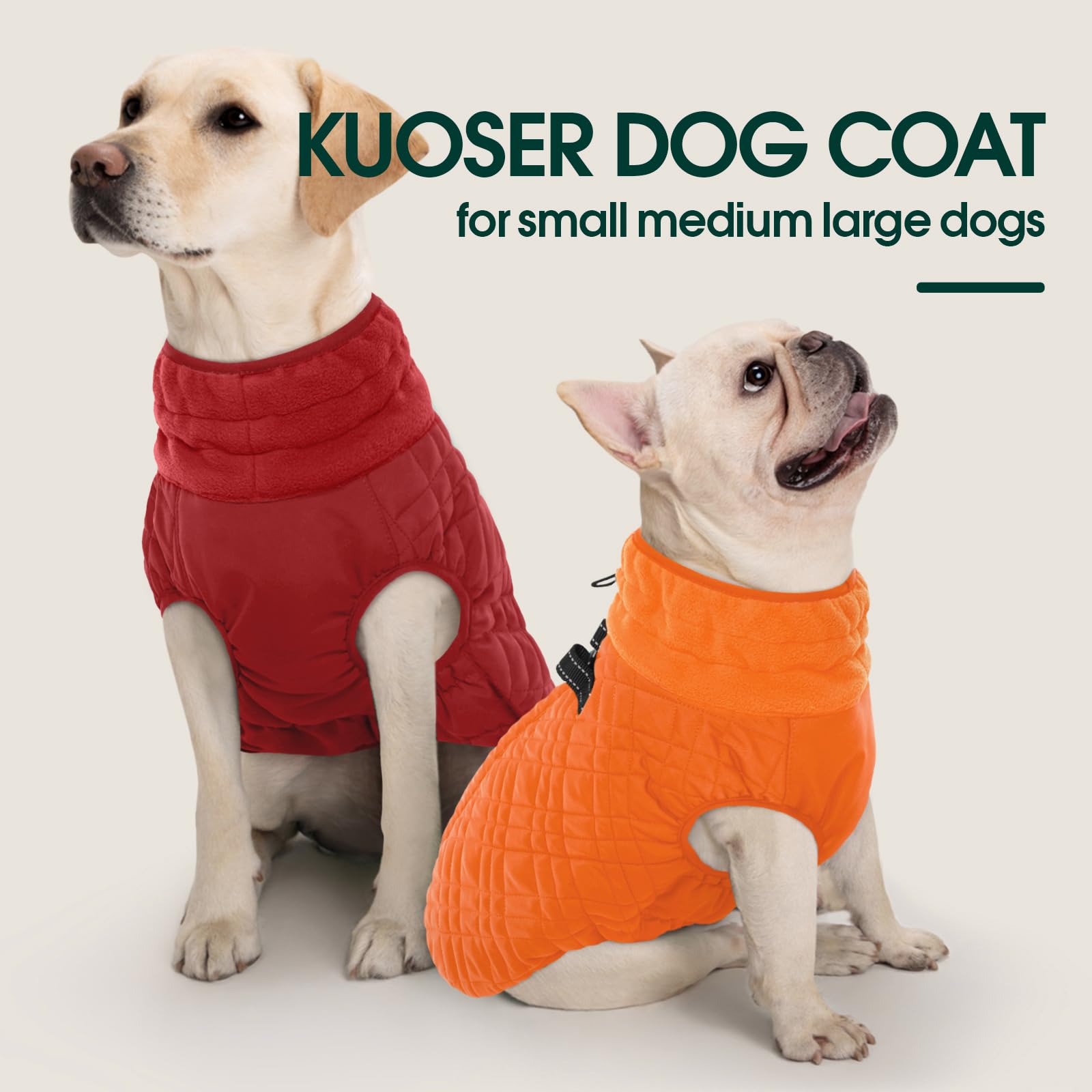Kuoser abrigo para perro con cierre trasero y protección del pelaje.