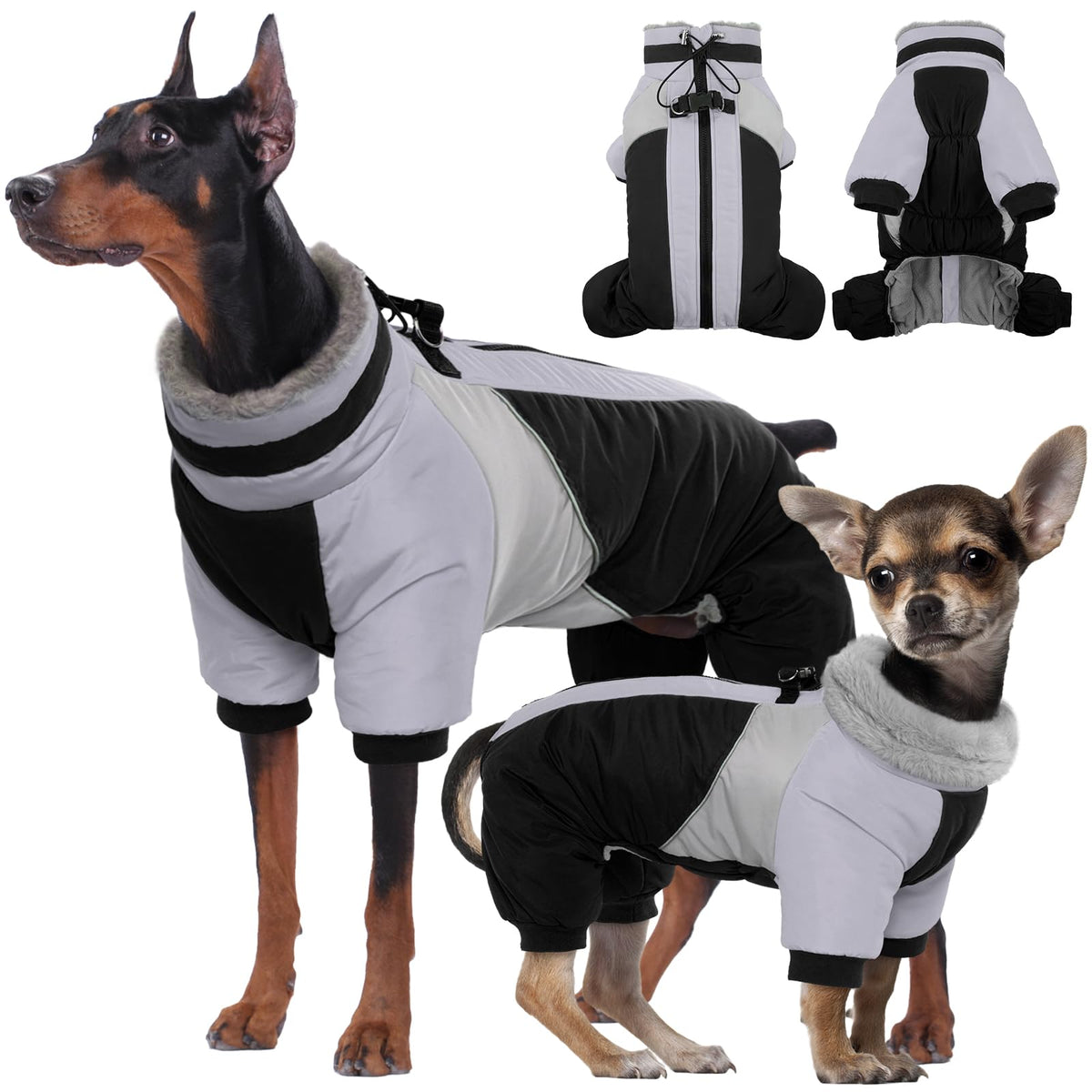 Kuoser abrigo para perros grueso de cuatro patas, mantiene calor durante paseos fríos.