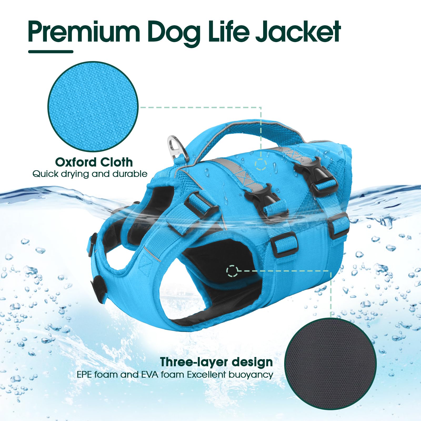 Ajuste con correas de nylon y hebillas de liberación rápida para un ajuste seguro.