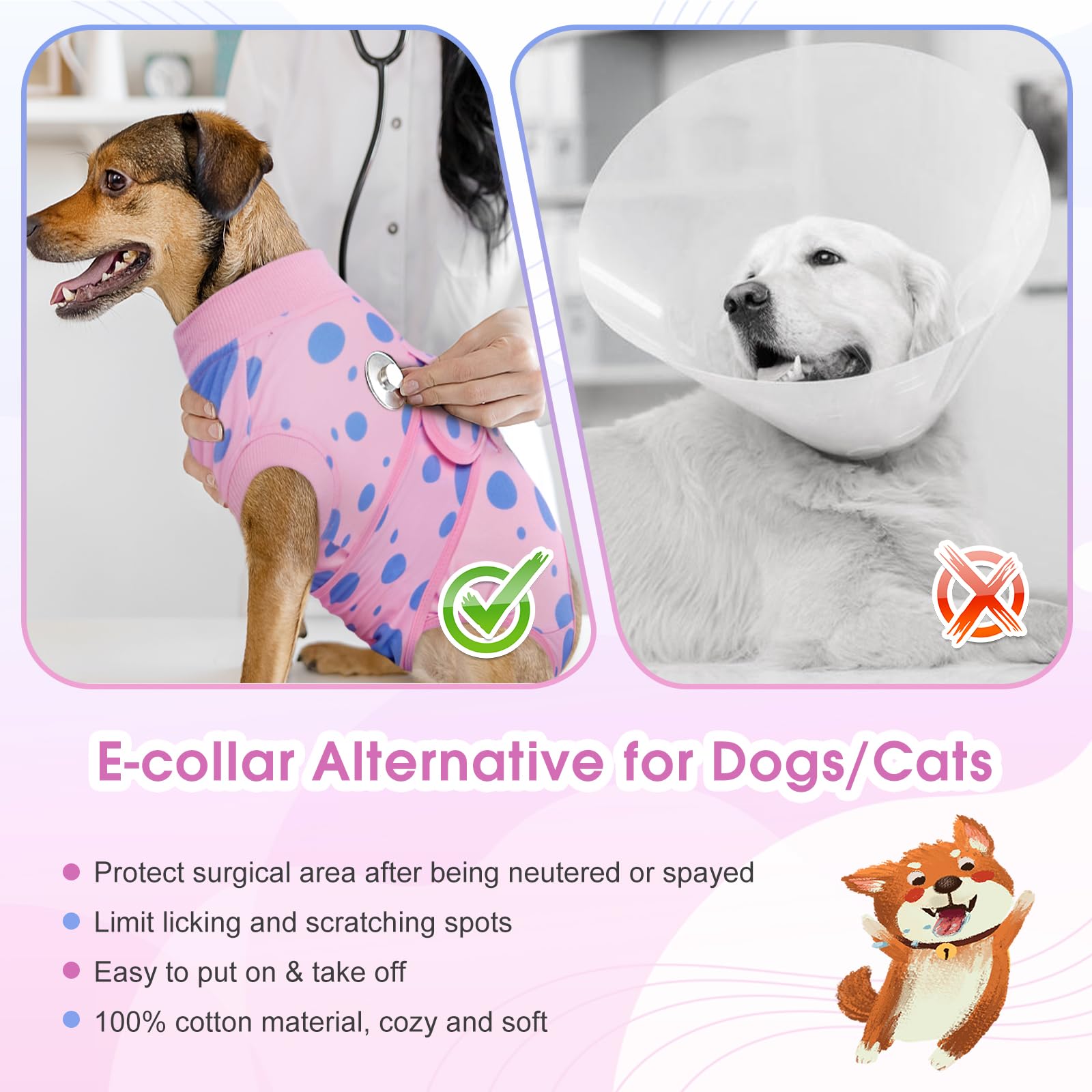 Kuoser alternativa-cone-perro muestra diseño que protege sin cubrir la cabeza.