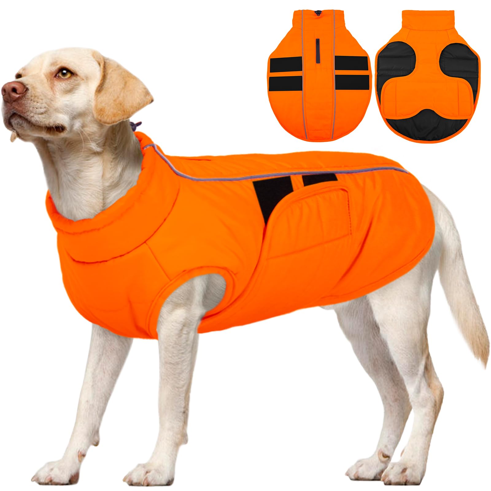 Kuoser capa para perro grande invierno gruesa, mantiene cálido y seco durante paseos.