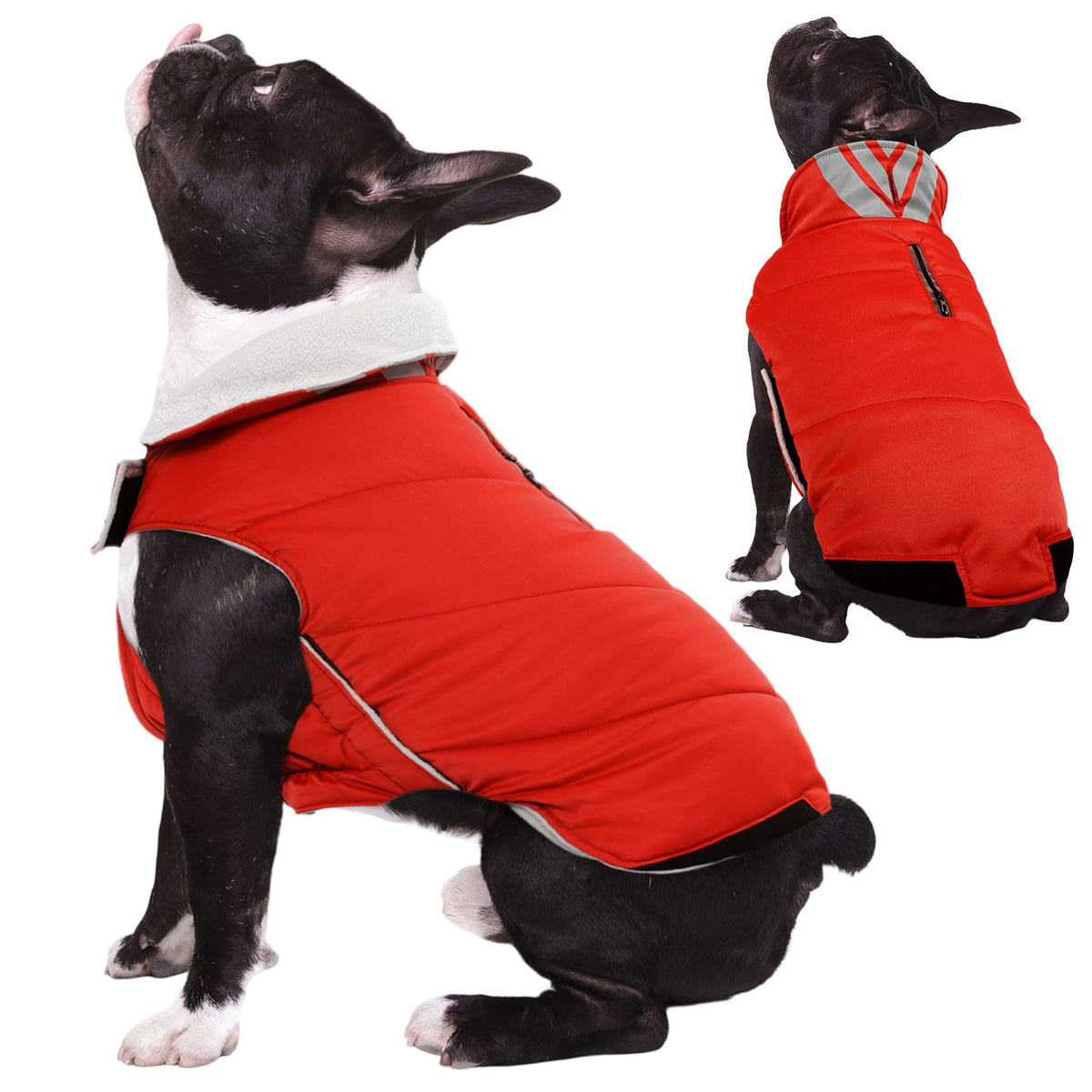Chaleco Kuoser para perro con forro felpa cálido para días fríos.