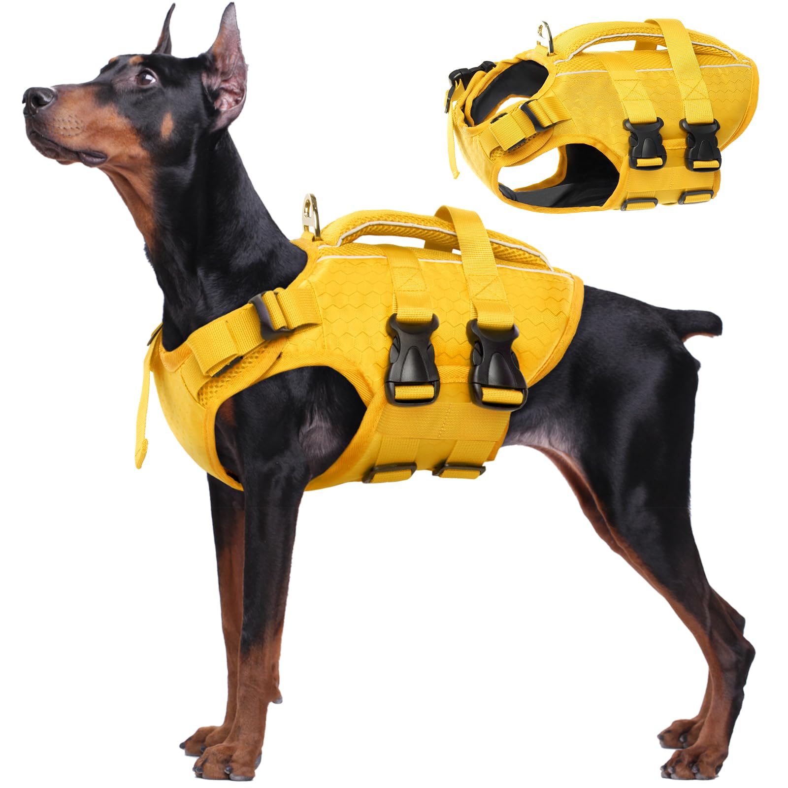 Kuoser chaleco salvavidas para perros con flotación alta para nadar con seguridad.