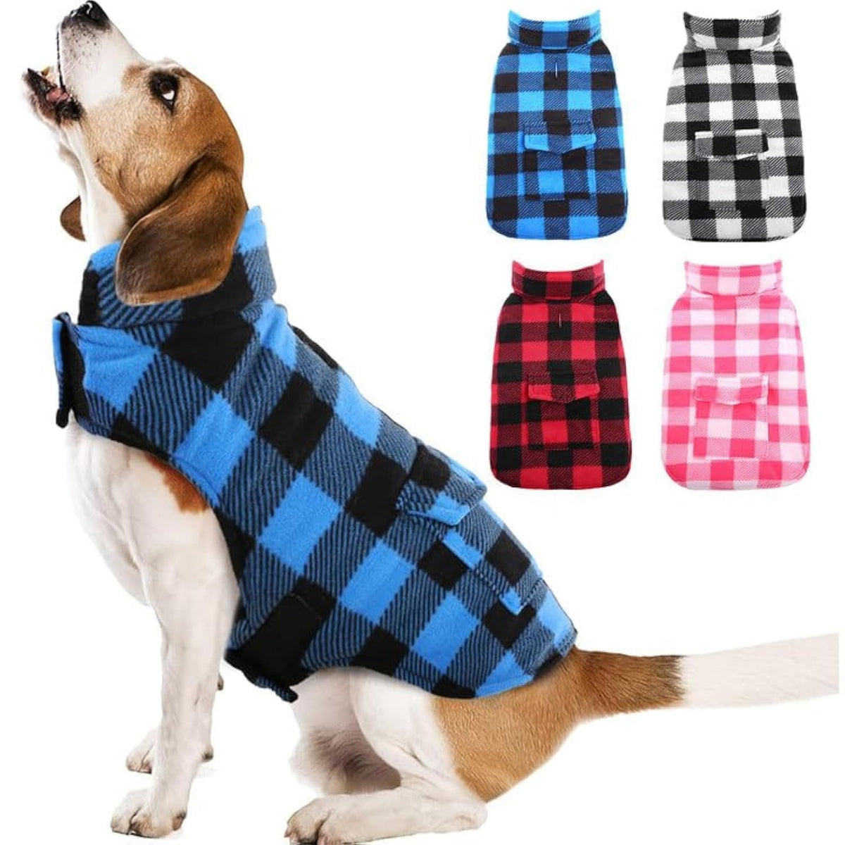 Chaqueta Kuoser para perro, vista frontal, mantiene al perro cálido en salidas al exterior.