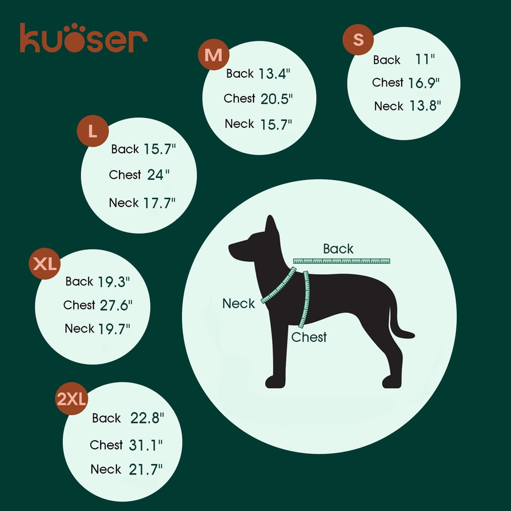 Cierre ajustable del chaleco Kuoser para un ajuste cómodo en perros activos