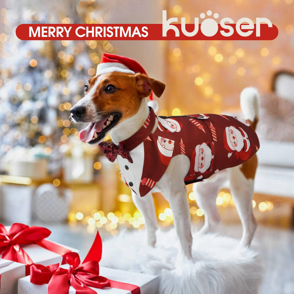 Kuoser-diseño-ajustable-navidad-perro: talla adaptable para comodidad durante eventos festivos.