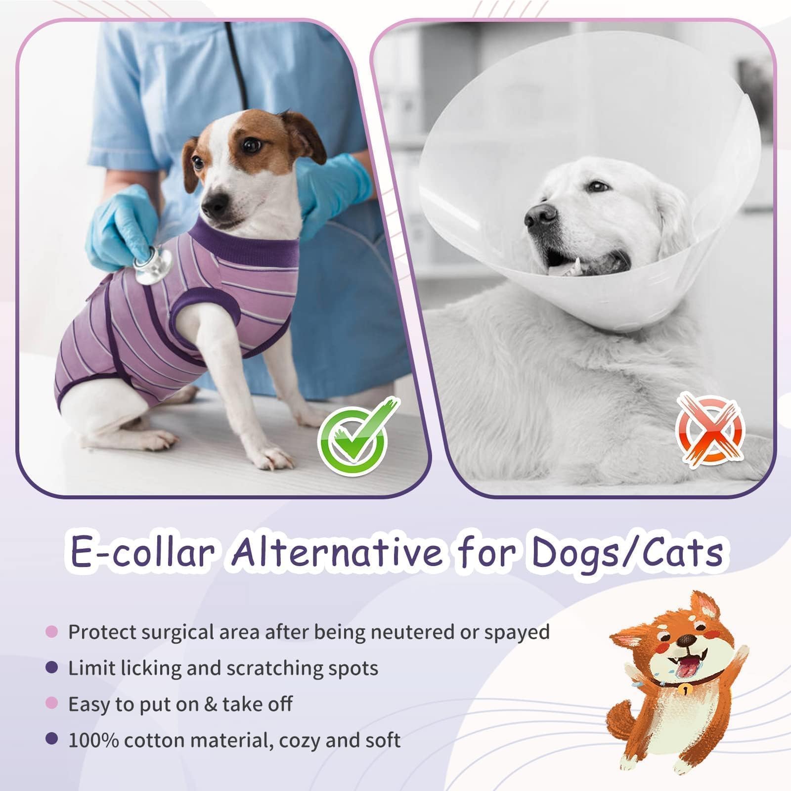 Kuoser disfraz recuperación, alternativa al collar para comer y jugar.