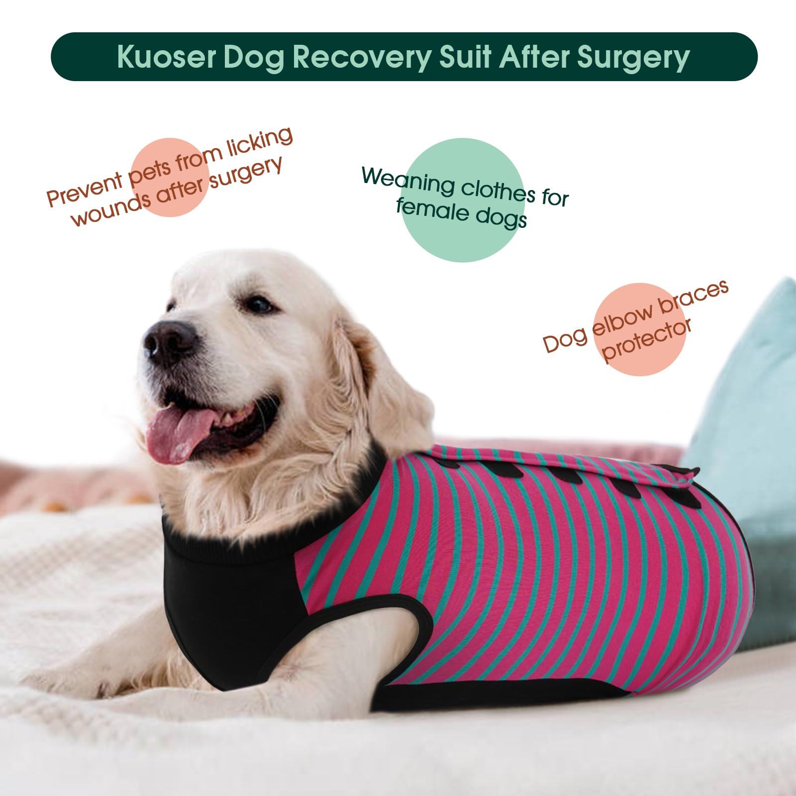 Kuoser onesie quirurgico suave evita lamido