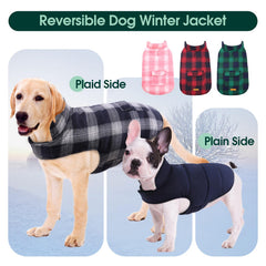 Kuoser chaqueta reversible con estilo a cuadros, añade variación y moda para perros