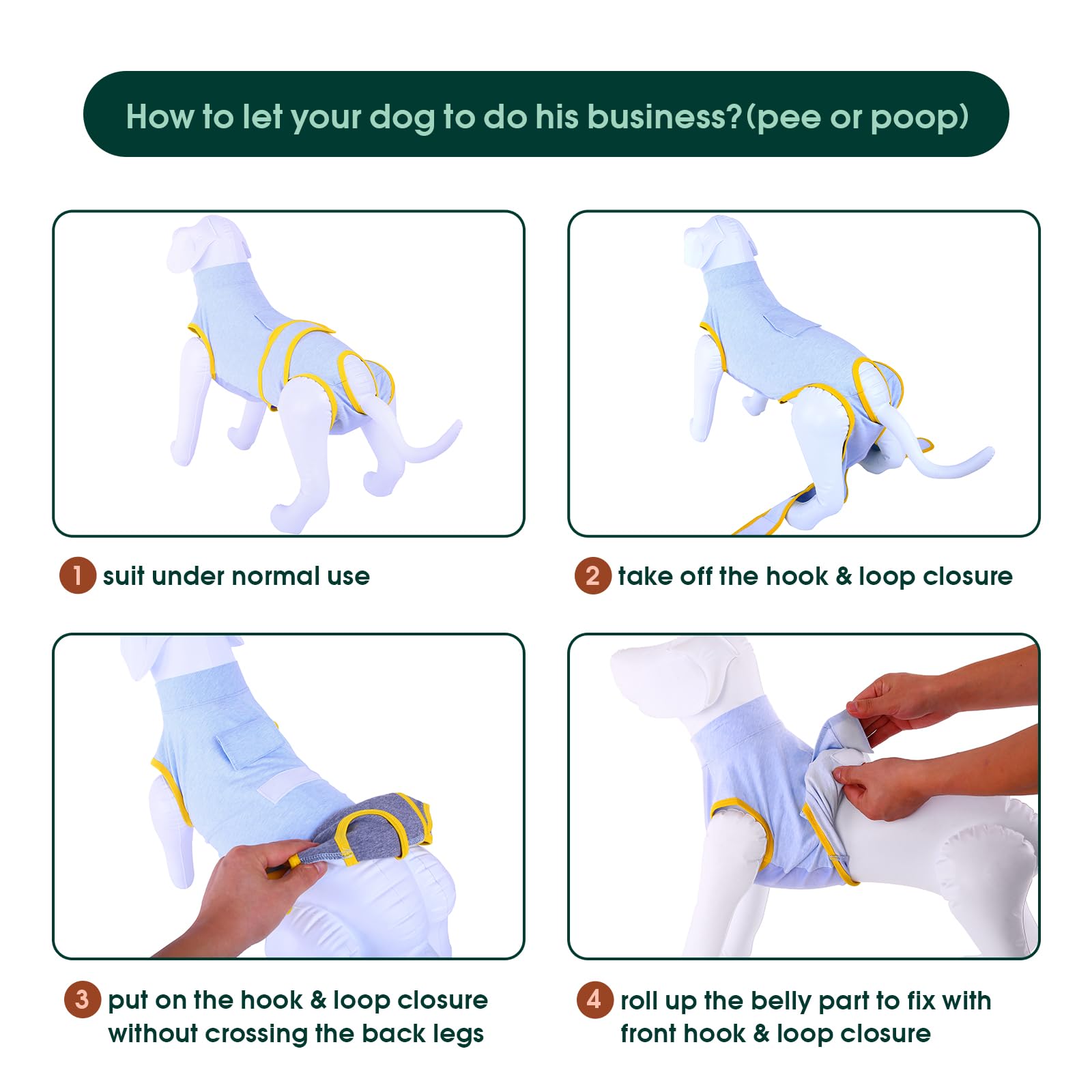 Kuoser ropa-recuperacion-mascota-uso-versatil apta para postoperatorio y control de piel.