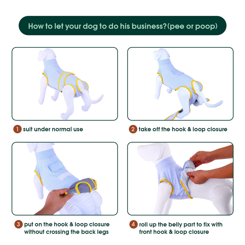 Kuoser ropa-recuperacion-mascota-uso-versatil apta para postoperatorio y control de piel.