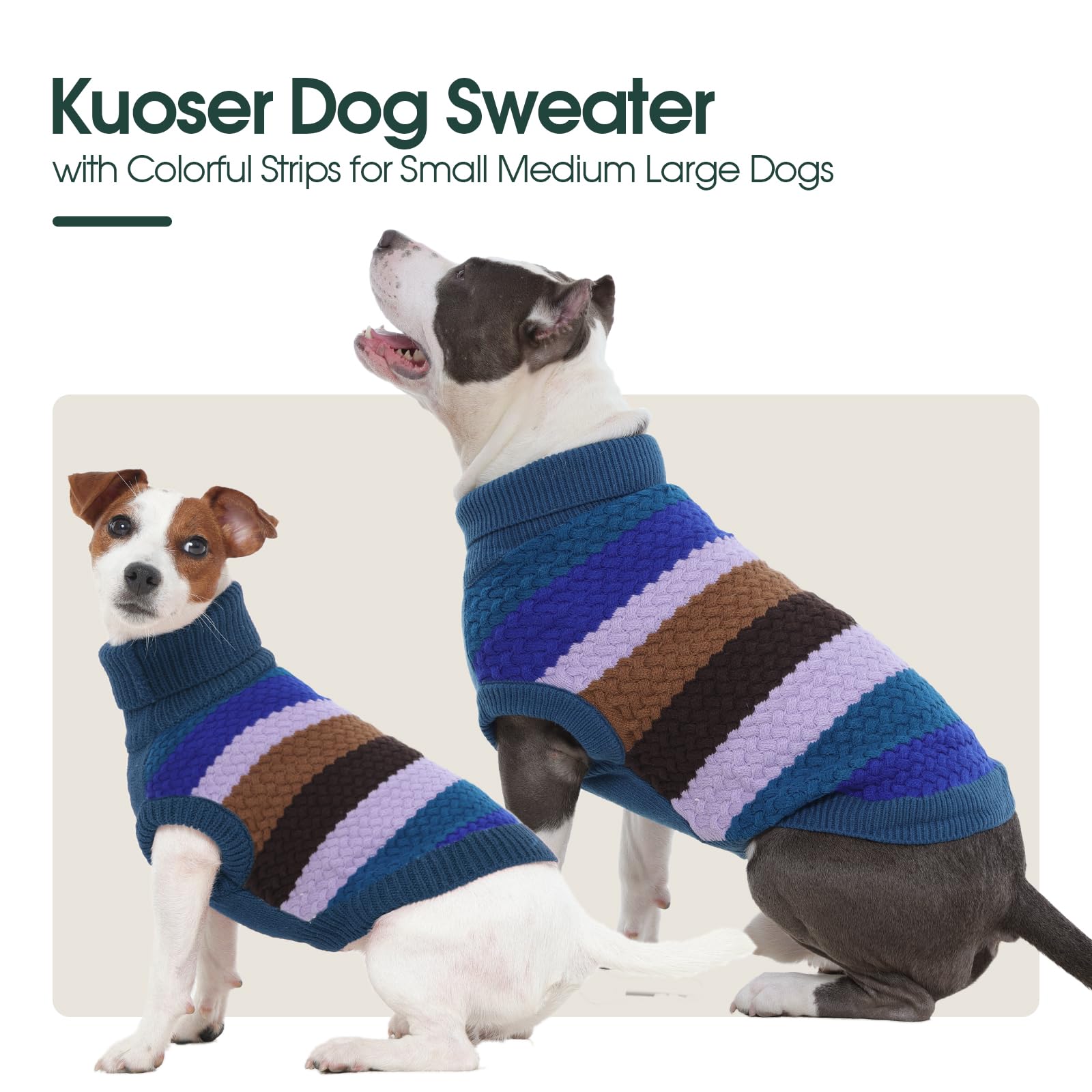Kuoser sudadera azul cuello alto, detalle suave para confort diario