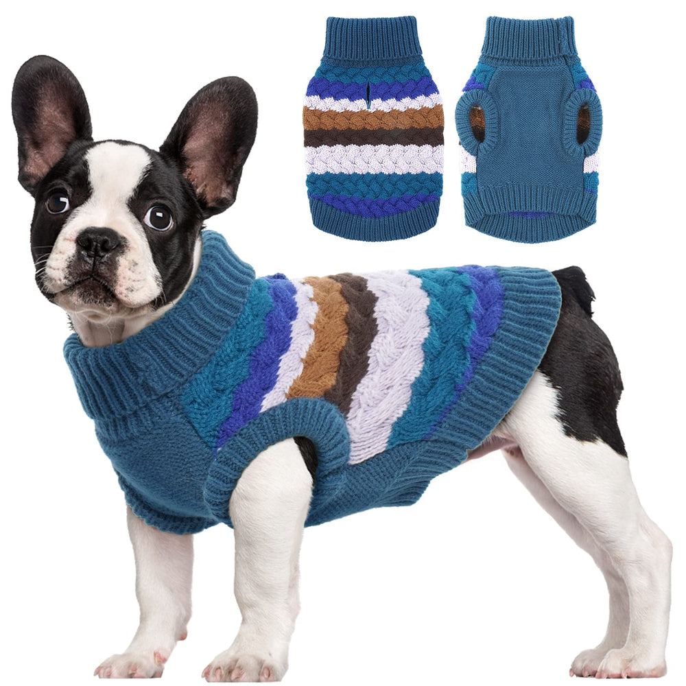 Kuoser sudadera para perro azul frente, mantiene cálido durante paseos en frío