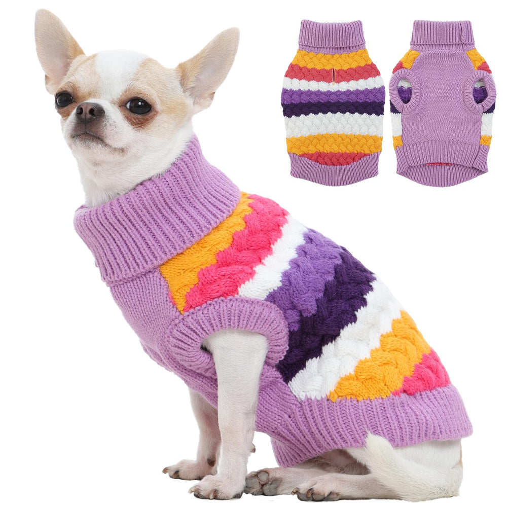 Sudadera Kuoser para perro morado con talla XS, ideal para el conjunto navideño.