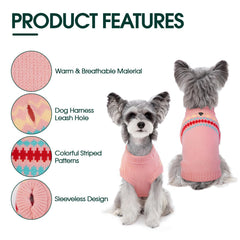 Kuoser sudadera para perro rosa XS, agujero para correa para paseos seguros