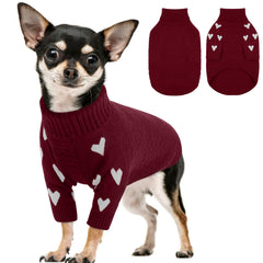 Kuoser sudadera para perro XS roja con cuello alto, calor suave para paseos fríos