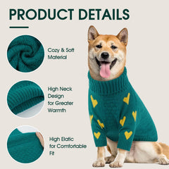 Kuoser suéter perro diseño atractivo con corazones para paseos.