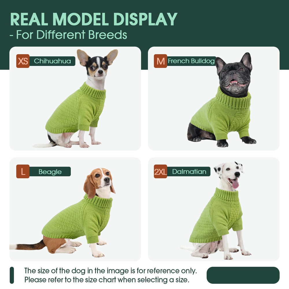 Kuoser suéter para perro grande con manga corta verde.