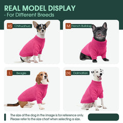 Kuoser suéter para perro mediano, rosa, cuello alto, mantiene el cuello caliente en días frescos