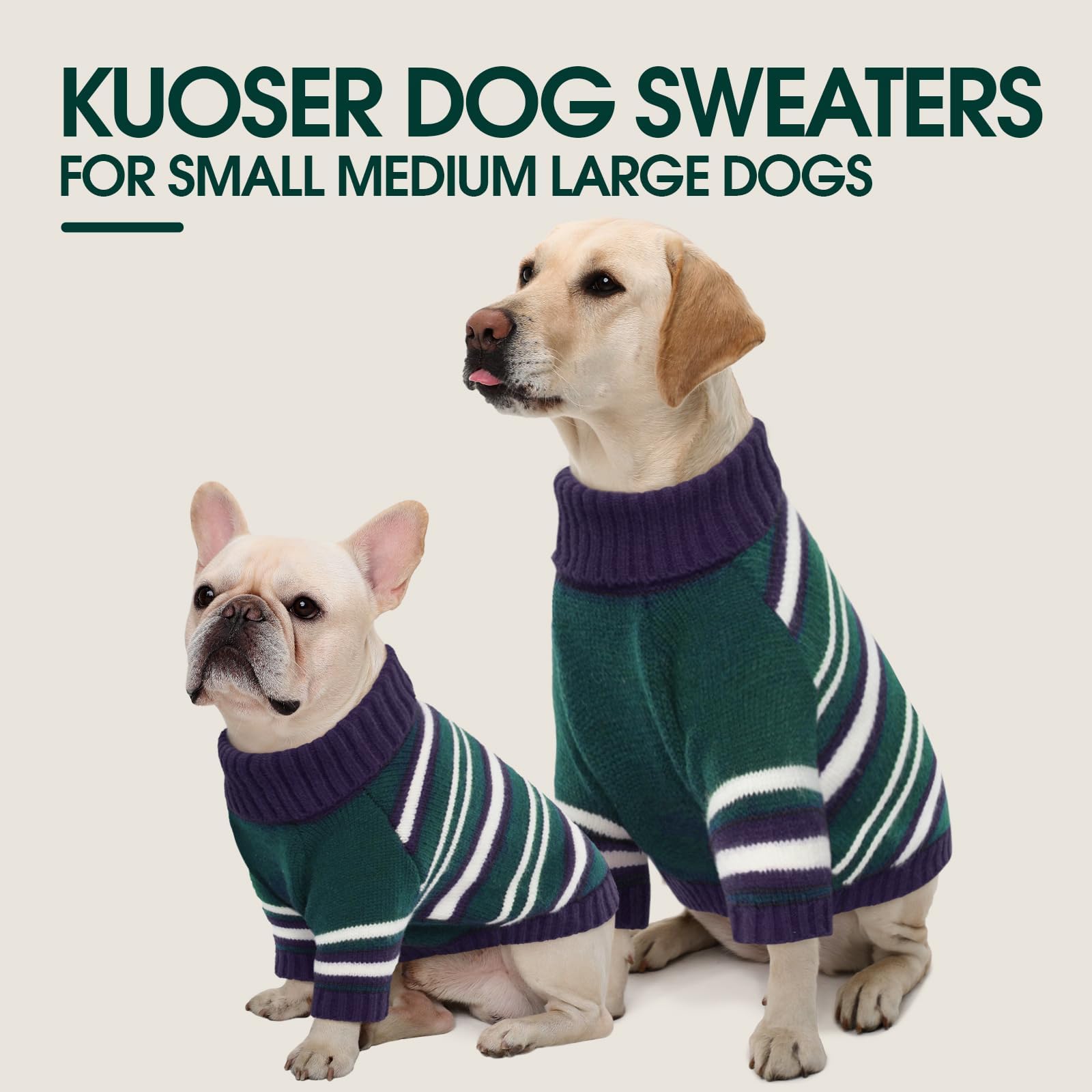 Kuoser suéter navidad para perro verde-navy ideal para fiestas festivas