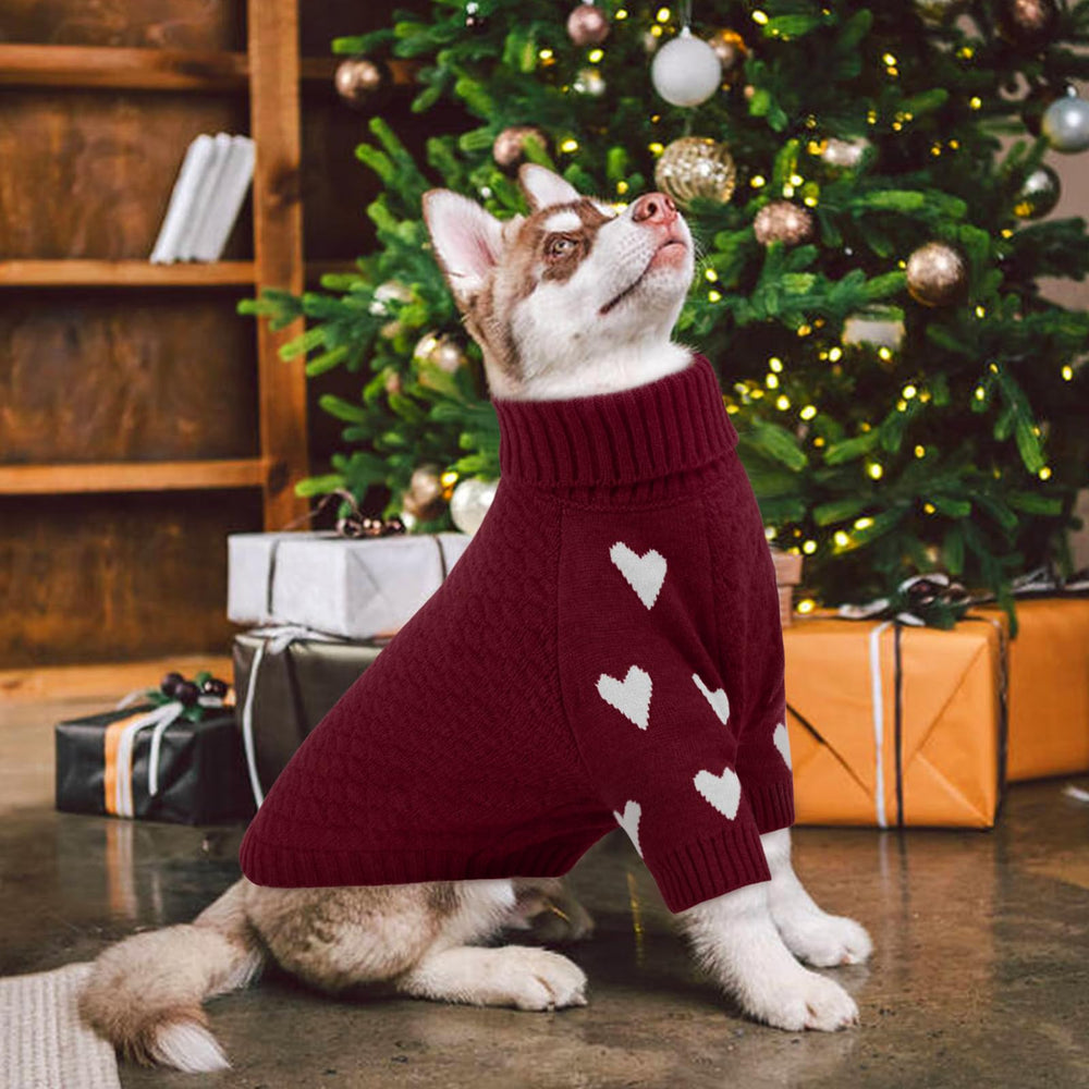 Kuoser suéter rojo para perros, ideal para días fríos y paseos al aire libre.