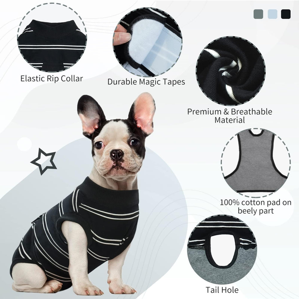 Kuoser-surgery-suit-tallas-xs-xxl: ajuste seguro para razas pequeñas y grandes.